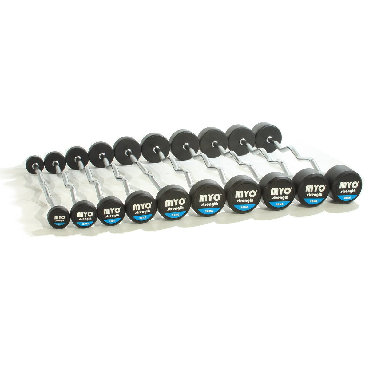 MYO Strength Rubber Barbell PU End Caps | EZ Bar | Sets Available