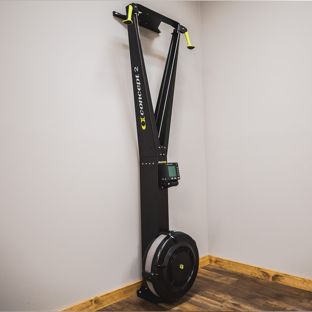 Concept2 SkiErg with PM5 in home, wall mounted