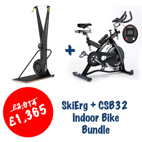 Concept2 SkiErg + York Barbell CSB32 Exercise Bike Bundle