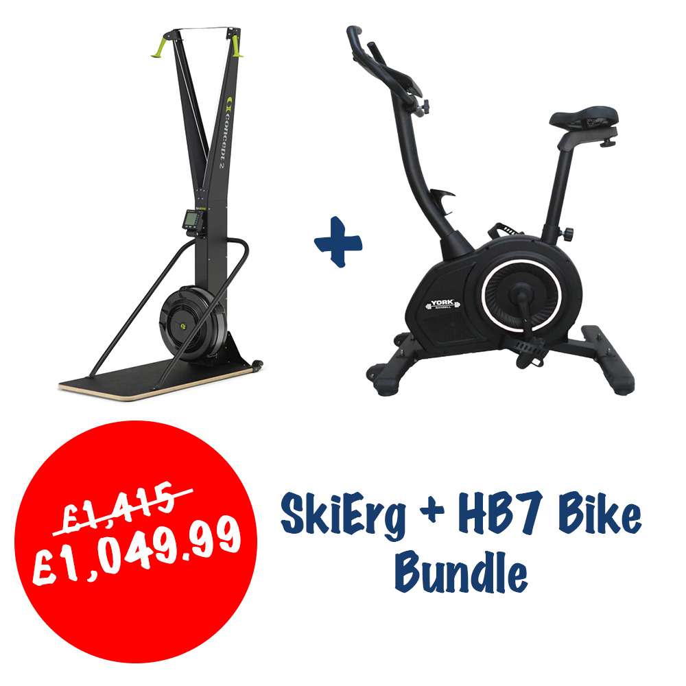 Concept2 SkiErg + York Barbell HB7 Bike Bundle