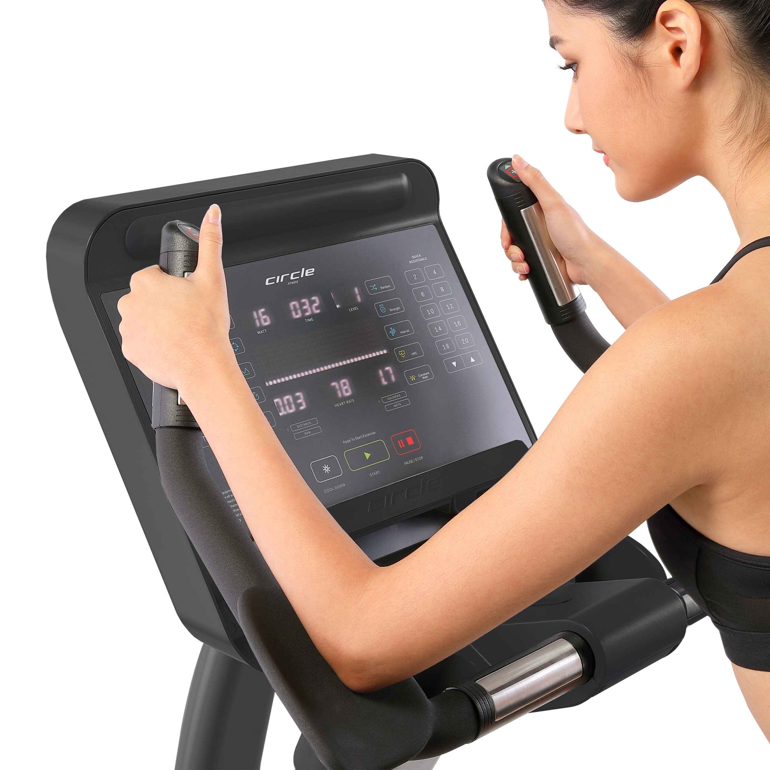 Gym Gear C97 Upright Bike Control Panel with Female User