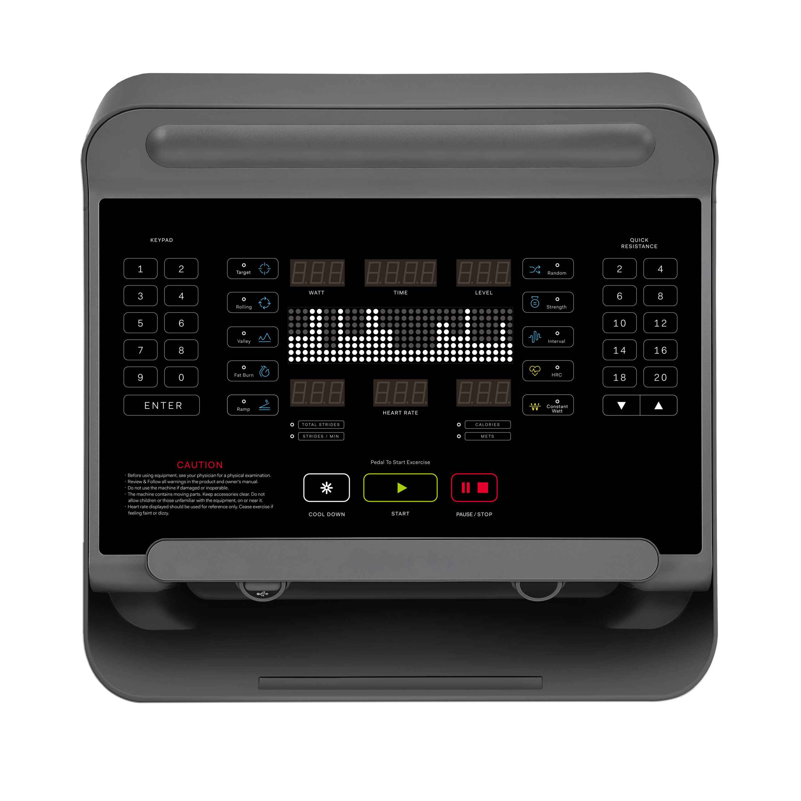 Gym Gear X97 Cross Trainer control panel