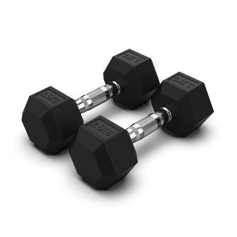 JORDAN JLC Rubber Hex Dumbbells | 1kg - 50kg