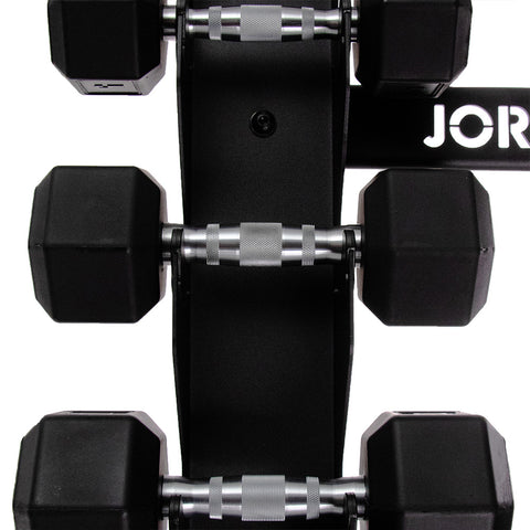 Jordan Hex Dumbbell Set with Storage Rack | 10 Pairs| 12 Pairs