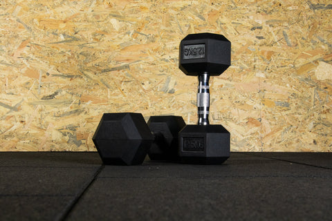 JORDAN JLC Rubber Hex Dumbbells | 1kg - 50kg