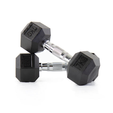 JORDAN JLC Rubber Hex Dumbbells | 1kg - 50kg