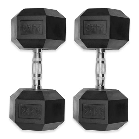 JORDAN JLC Rubber Hex Dumbbells | 1kg - 50kg