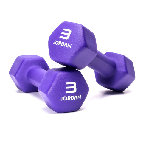 JORDAN Neoprene Studio Hex Dumbbells | 0.5kg - 10kg