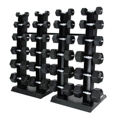 Jordan Vertical Dumbbell Storage Rack Black Double Rack Hex Dumbbells 2.5-30kg