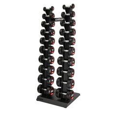 Jordan Vertical Dumbbell Storage Rack Black With Rubber Dumbbells