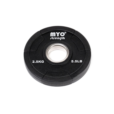 MYO Strength Urethane coated Olympic Disc in black. 2.5kg. MYO15420