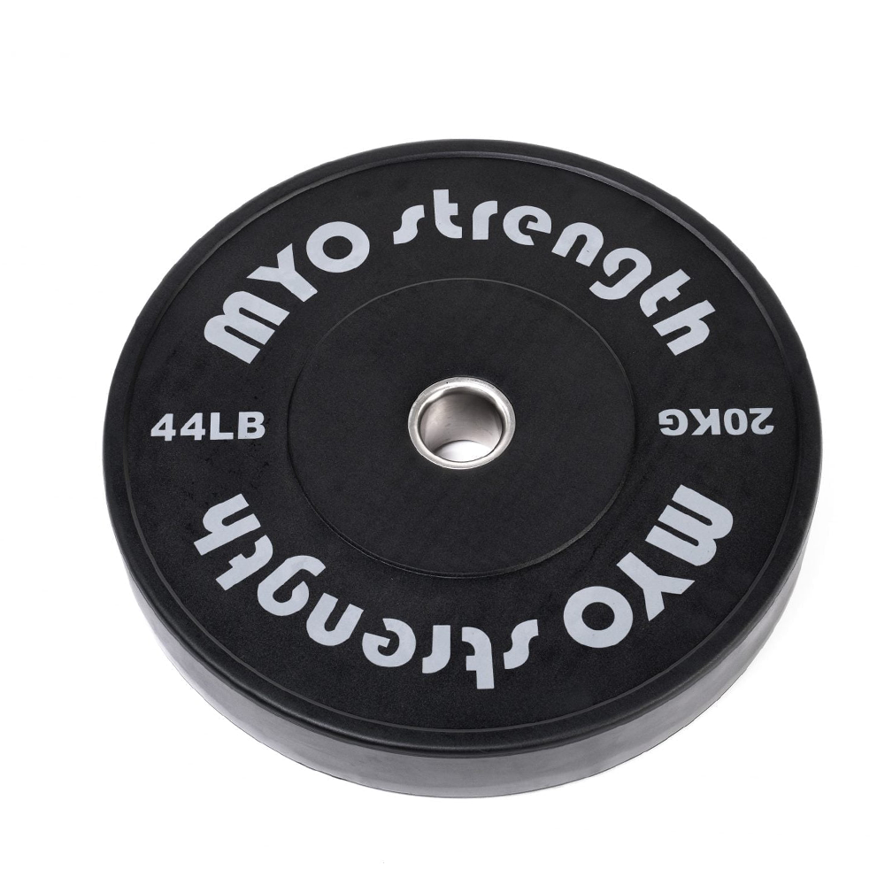 MYO Strength Black Olympic Rubber Bumper Weight Plates 20kg