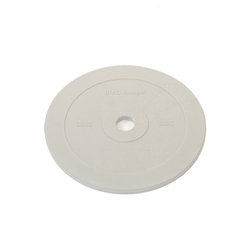 Myo Strength 2.5kg white coloured olympic solid rubber bumper plates.