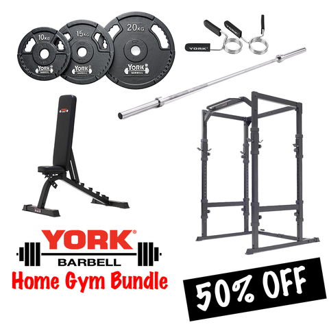 York Barbell Power Cage Home Gym Bundle