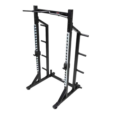 York Barbell C32HR Olympic Half Rack with Pull Up Bar high angle view