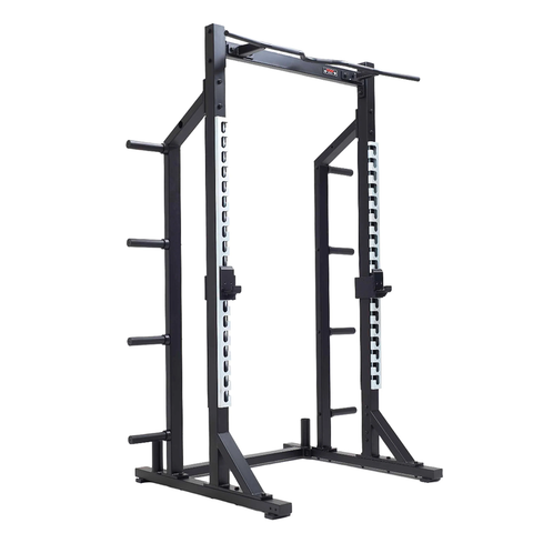 York Barbell C32HR Olympic Half Rack with Pull Up Bar and Plate Barb Build Your Fitness