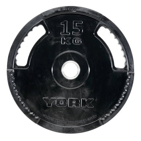 York Barbell G2 Rubber Thin Line Olympic Weight Plates 15kg