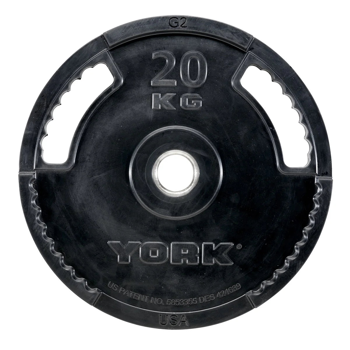 York Barbell G2 Rubber Thin Line Olympic Weight Plates 20kg