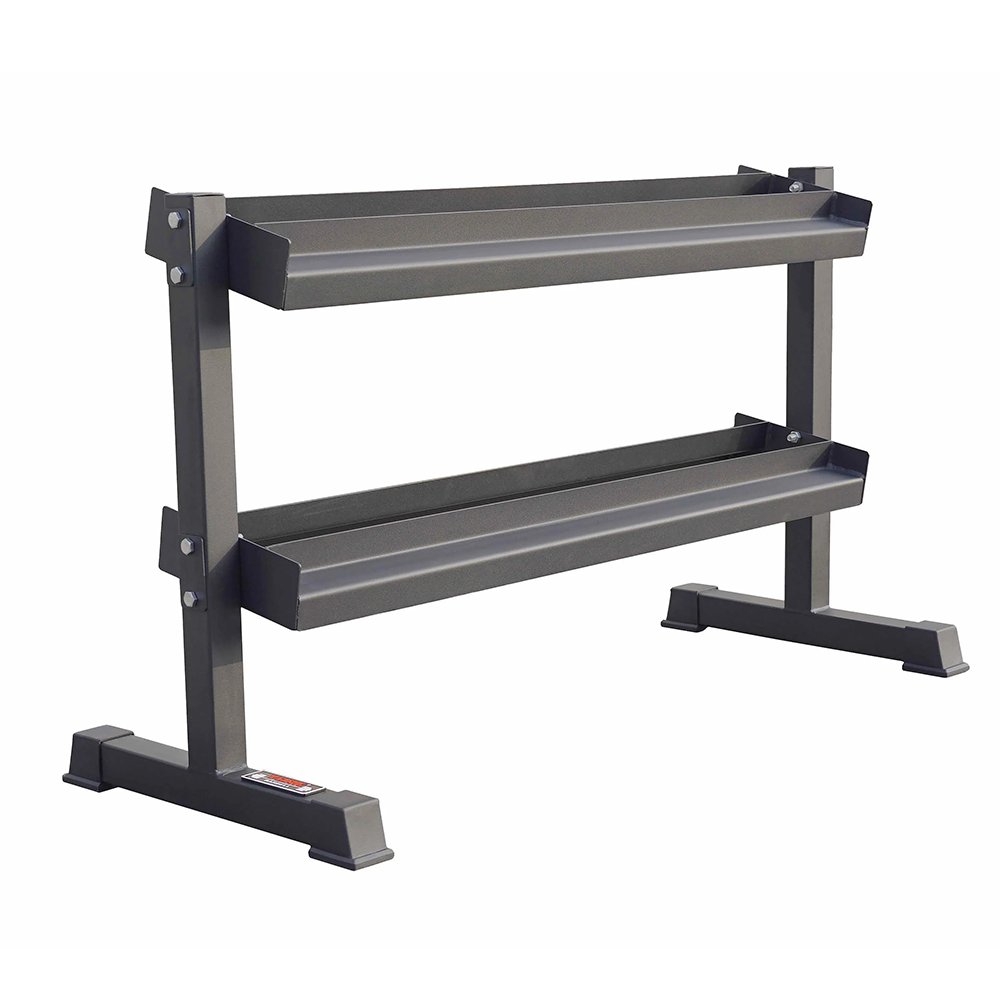 York Dumbbell Horizontal Storage Rack, 2-Tier, left side