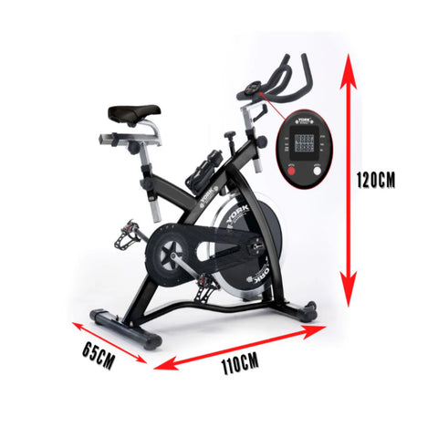 York Barbell Indoor Training Bike CSB32 with bike dimensions