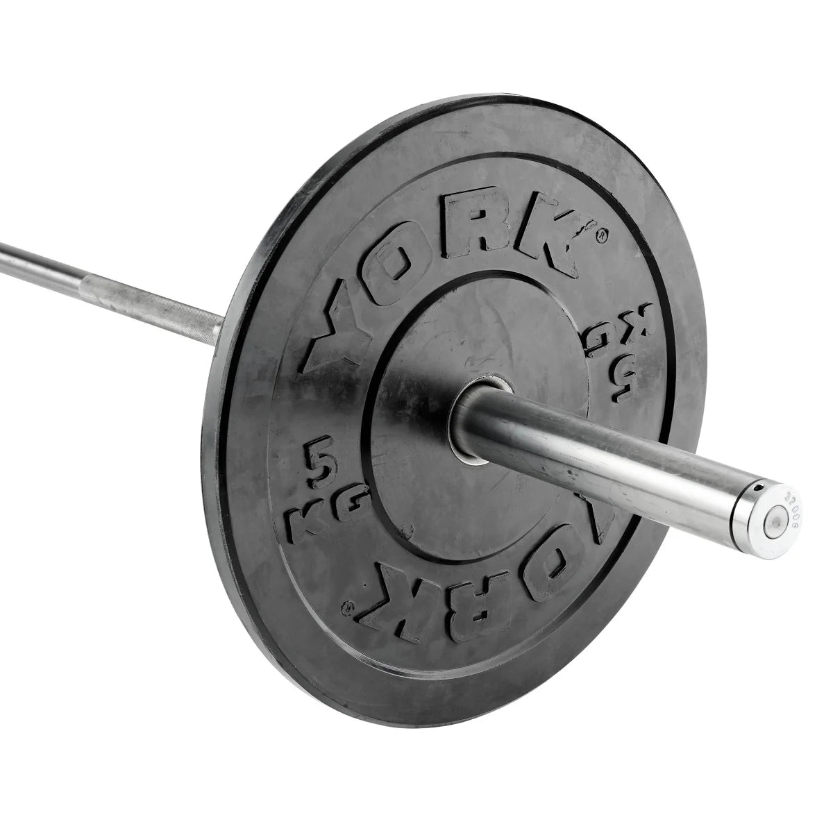 York Barbell Olympic Solid Rubber Black Bumper Plates 5kg