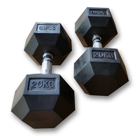 MYO Strength Hex Rubber Dumbbells