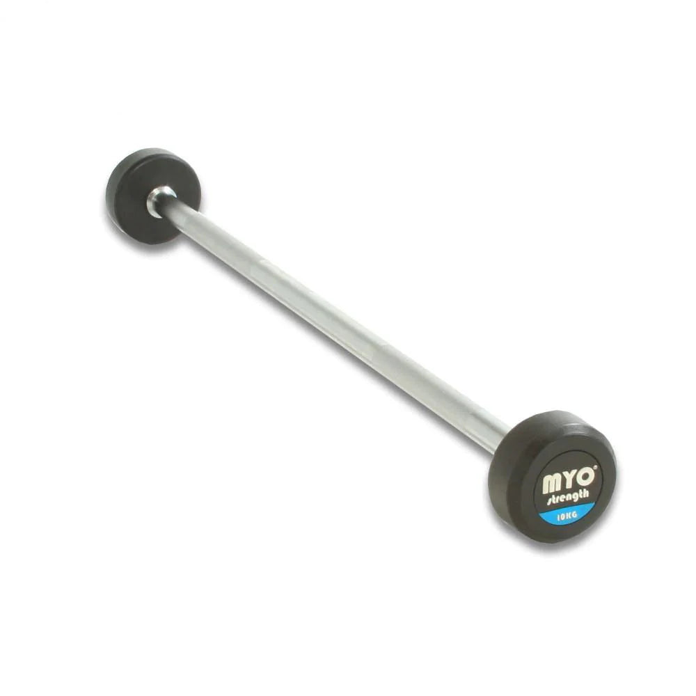 MYO Strength Straight Bar Rubber Barbell. 10 KG