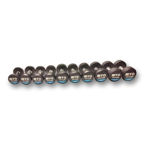 MYO Strength rubber dumbbell sets.Black